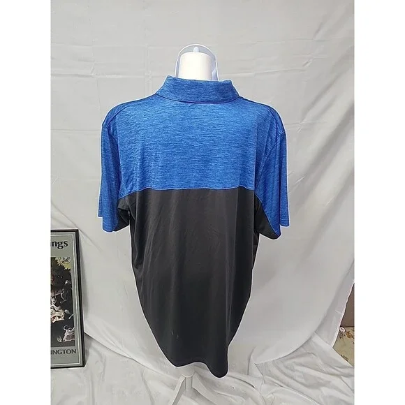 The Foundry Supply Co Men's 3XLT Polo Shirt Blue And Heather Grey Polyester - Picture 4 of 7